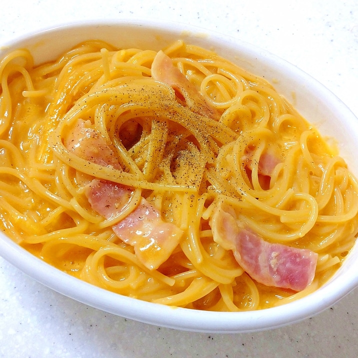 レンジでパスタ 生クリーム 牛乳無しのカルボナーラ レシピ 作り方 By うちにゃん 楽天レシピ レンジでパスタ 生クリーム 牛乳無しのカルボナーラ レシピ 作り方 By うちにゃん 楽天レシピ